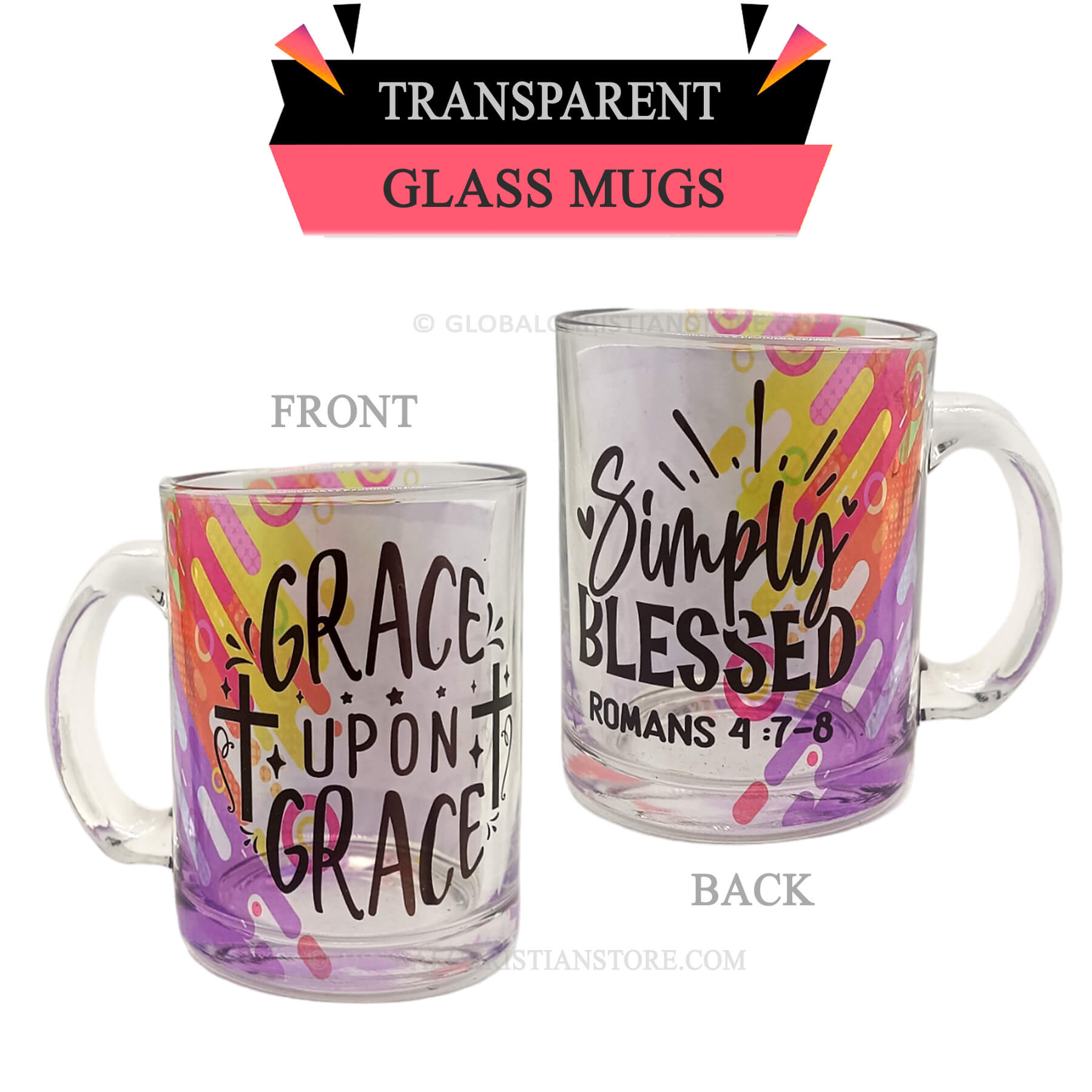 Blessed Christian Glass coffee Cup