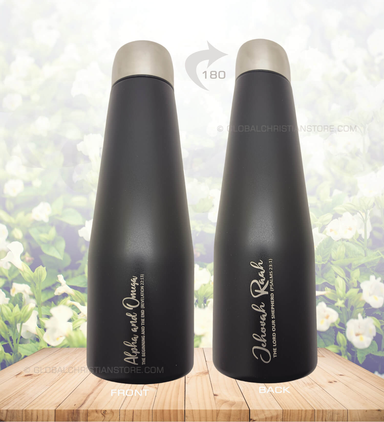 Alpha Omega and Jehovah Raah Bible verse Cone flask Alpha Omega and Jehovah Raah Bible verse Cone flask