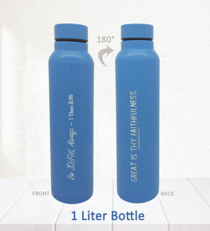 Be Joyful Always and Great is thy Faithfulness 1 Litre Bible Verse Bottle - Image 2