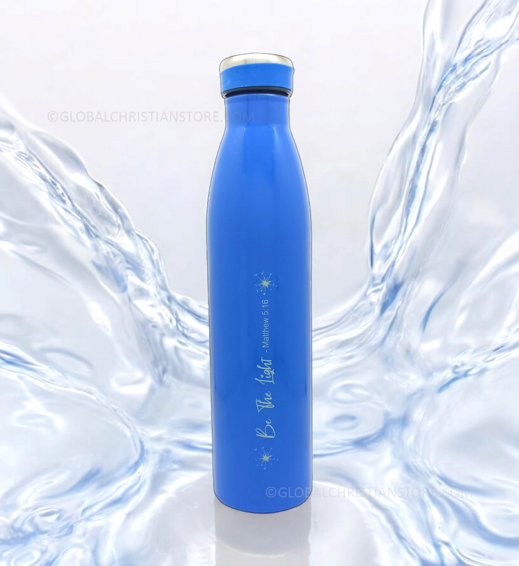 Be the Light and Be Joyful Always Christian Blue Color Fridge Bottle Be the Light and Be Joyful Always Christian Blue Color Fridge Bottle