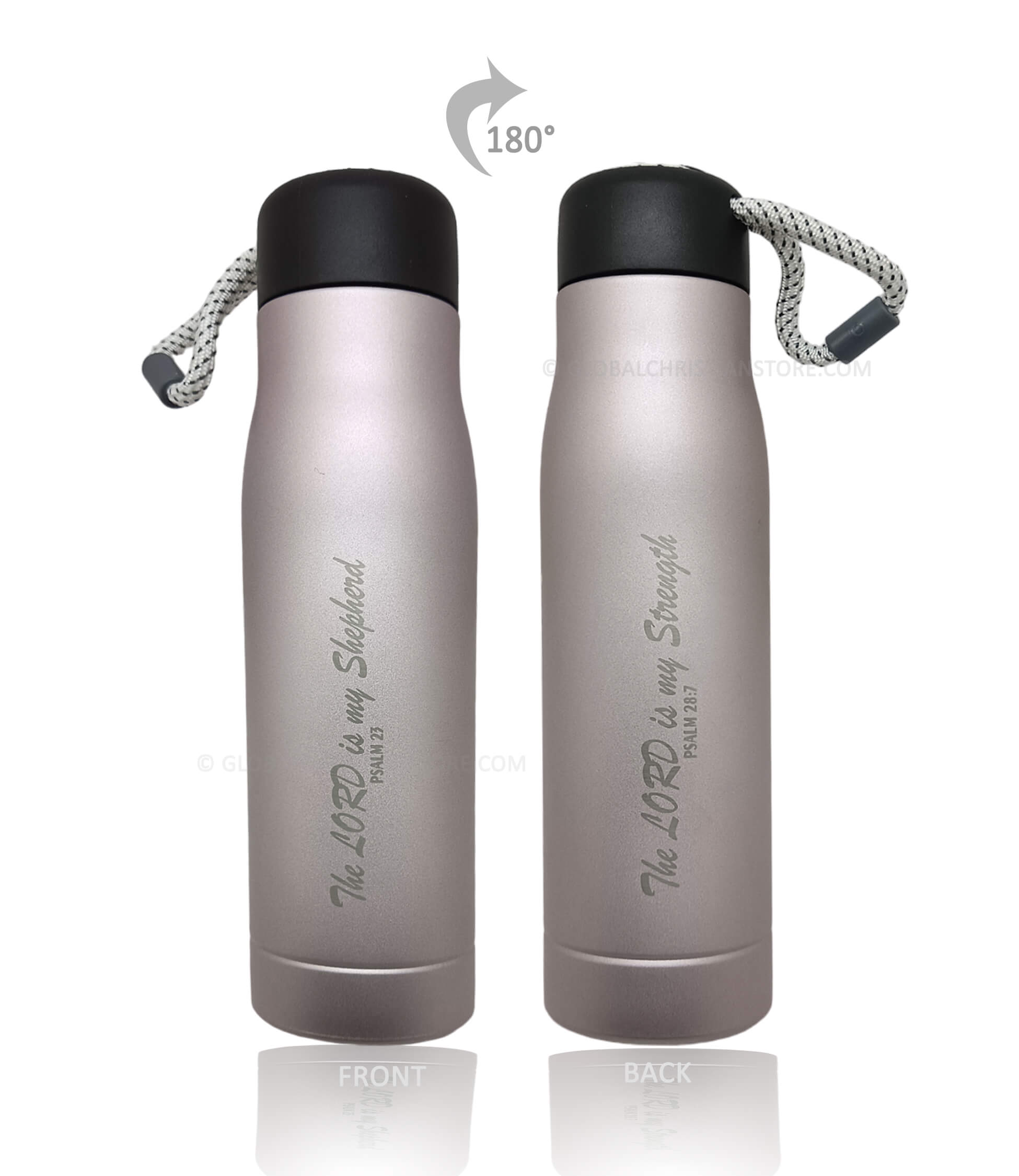 Bible verse Rope flask - The Lord is my Shepherd and the Lord is my Strength Bible verse Rope flask - The Lord is my Shepherd and the Lord is my Strength