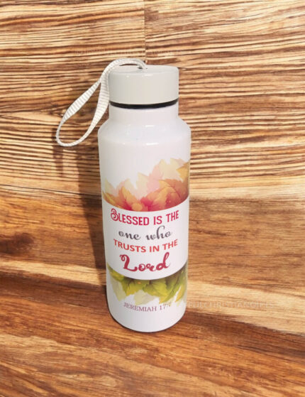 Blessed is the one who trusts in the Lord and For I know the plans I have for you Steel Rope Bottle