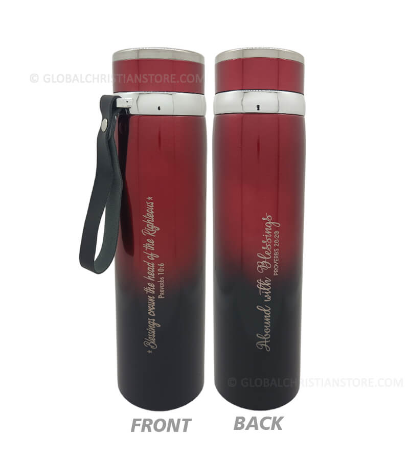 Blessings Crown the Head of the Righteous and Abound with Blessings Christian Flask Blessings Crown the Head of the Righteous and Abound with Blessings Christian Flask