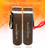 Bold Faith and Brave Strong Courageous Bible Verse Flask - Image 2