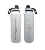 Cast all your anxieties on Him and He will comfort you Bible verse printed 1 Liter Flask