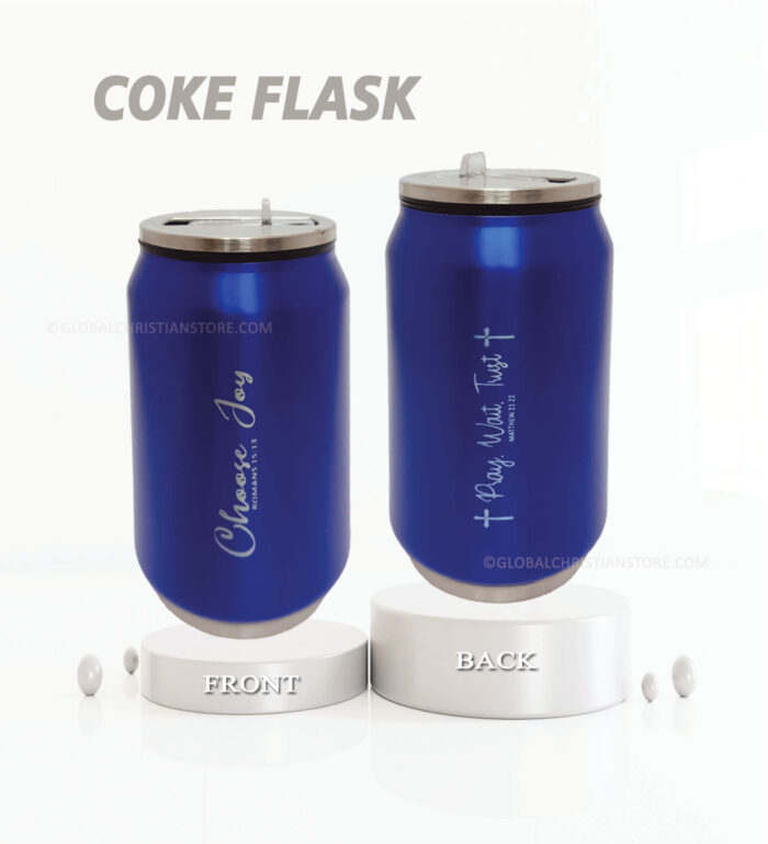 Choose Joy and Pray wait trust Bible verse printed coke flask - Image 2