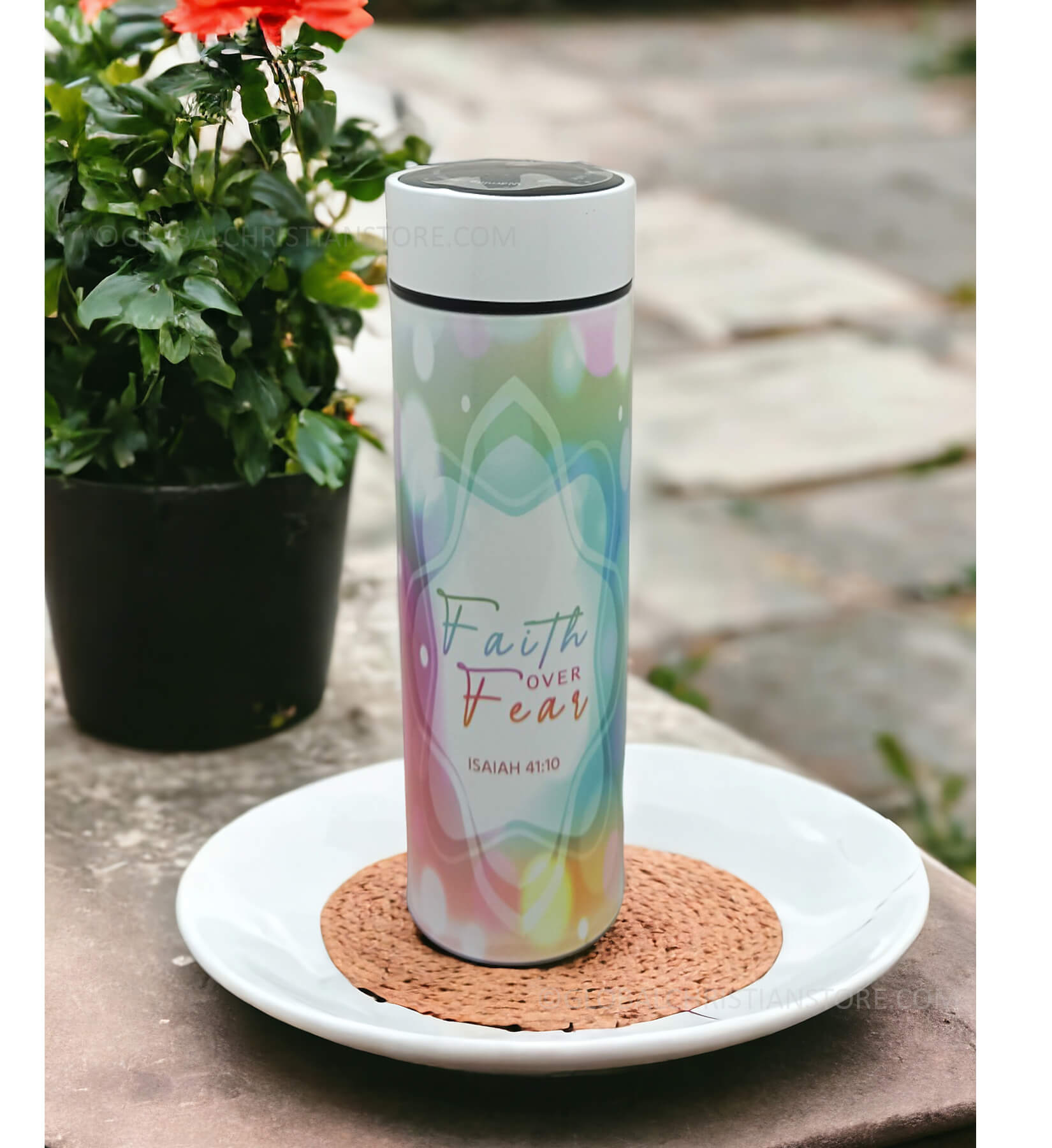 Faith over Fear and Healed by His Grace Bible verse Christian LED Flask Faith over Fear and Healed by His Grace Bible verse Christian LED Flask