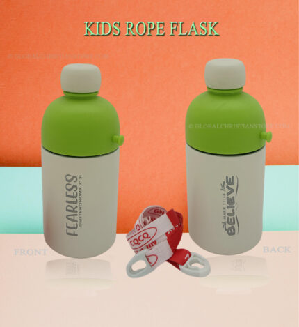 Fearless Deuteronomy 3 10 and Believe from Mark Gospel Christian Kids Rope Flask