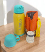 You are Chosen Ephesians 1 verse 4 and Fearless Deuteronomy 31 verse 6 Christian Dual Lid Flask with Bag - Image 2