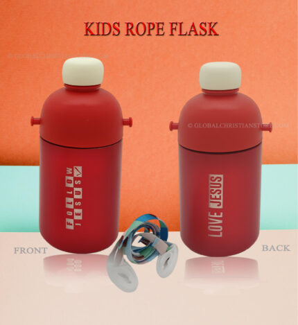 Follow Jesus and Love Jesus Red Color Christian Kids Rope Flask