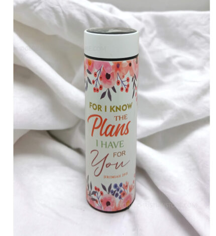 For I know the Plans I have for You and Do not sorrow for the Joy of the Lord is your Strength Christian LED Flask