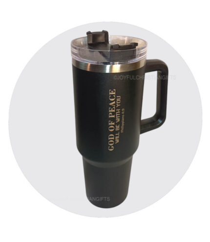 God of Peace will be with you and King of Kings Philipians 4 verse 9 Christian 1200 ml Car Travel Mug
