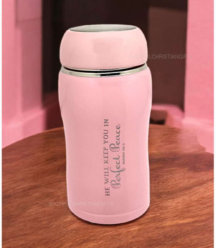 He will keep you in Perfect Peace Isaiah 26 verse 3 and Speak Life over Everything Christian Kids Pot Flask He will keep you in Perfect Peace Isaiah 26 verse 3 and Speak Life over Everything Christian Kids Pot Flask