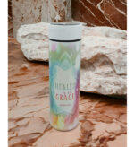 Faith over Fear and Healed by His Grace Bible verse Christian LED Flask - Image 2