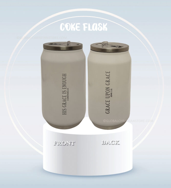 His Grace is Enough and Grace upon Grace Bible verse coke flask