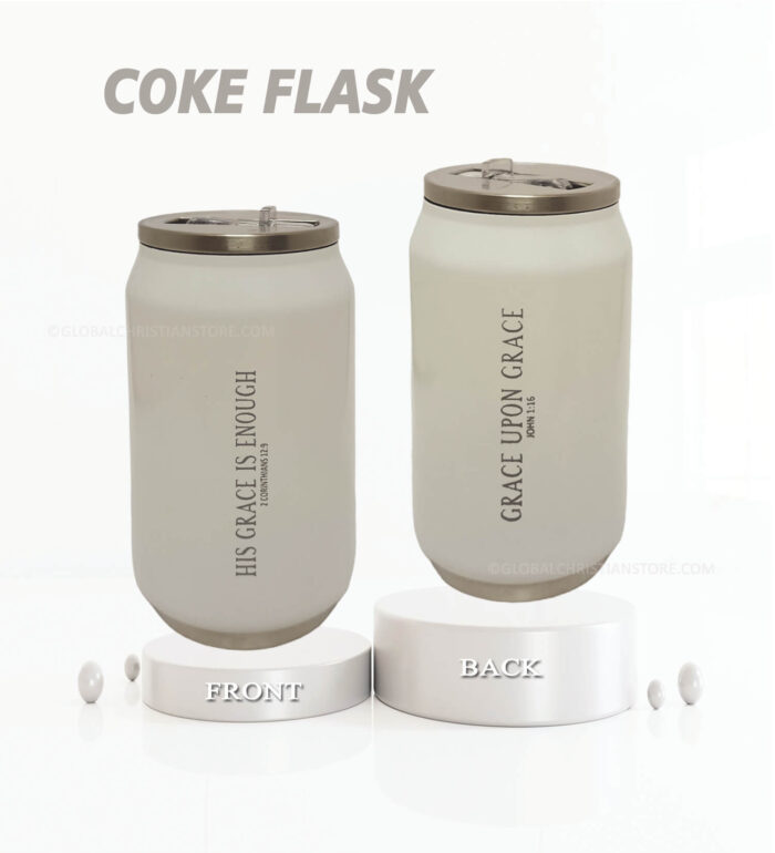 His Grace is Enough and Grace upon Grace Bible verse coke flask - Image 2