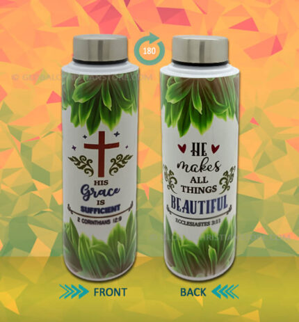 His Grace is Sufficient Christian Steel Bottle
