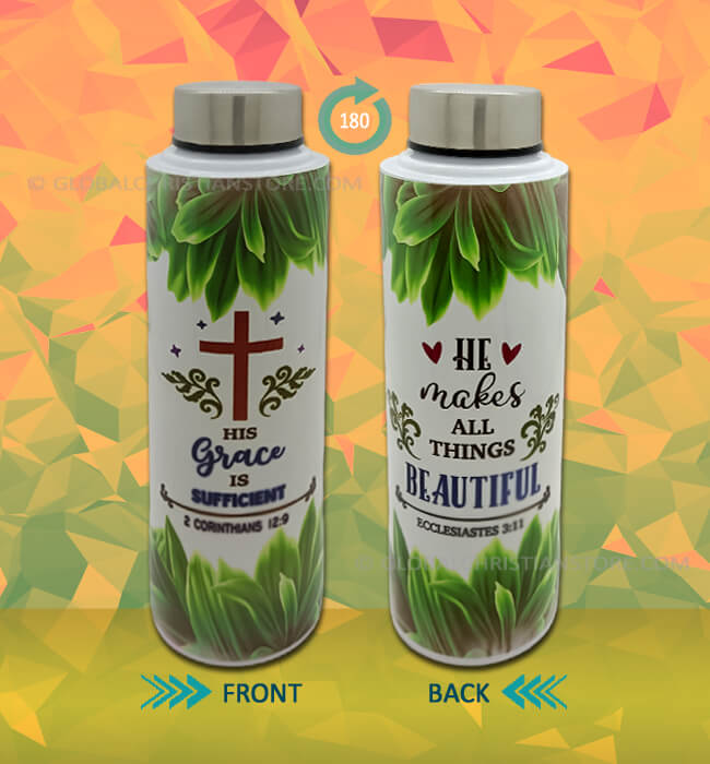 His Grace is Sufficient Christian Steel Bottle