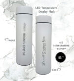 His Grace is sufficient 1 Cor 12 verse 9 and He will sustain you Christian LED temperature Flask