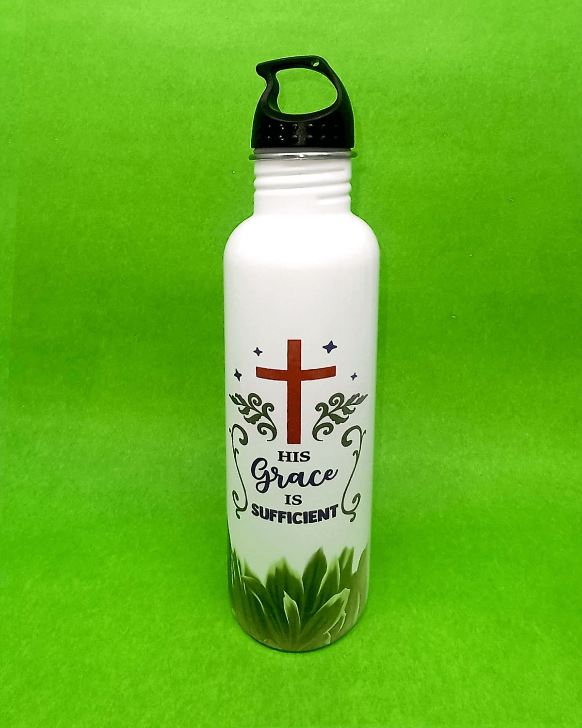 His Grace is sufficient Steel Bottle For Christian Gifts His Grace is sufficient Steel Bottle For Christian Gifts