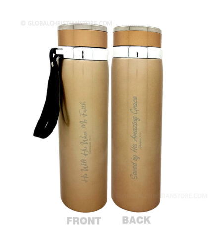 His will His way My faith and Saved by His Amazing Grace Bible Verse Flask