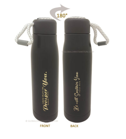I have plans to prosper you and He will sustain you Christian Rope Flask