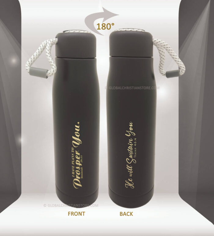 I have plans to prosper you and He will sustain you Christian Rope Flask - Image 3