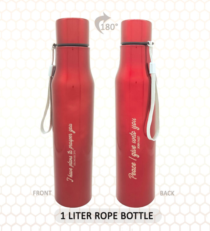 I have plans to prosper you and Peace I give unto you Bible Verse 1 Liter Rope Bottle - Image 2