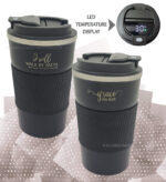 I will walk by Faith and Grace upon Grace Led Temperature Display Christian Travel Mug - Image 2