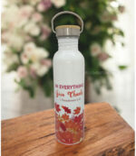 Fuelled by Undeserved Grace and In everything Give thanks Christian Carry on Steel bottle - Image 2