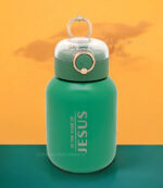 Christ Inspired Living and In the Name of Jesus Golden Ring Christian Flask - Image 2
