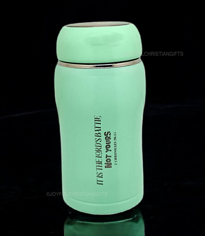 El Roi my God who sees me and It is the Lords Battle not yours 2 Chronicles 20 verse 15 Christian Bible verse printed pot flask - Image 2