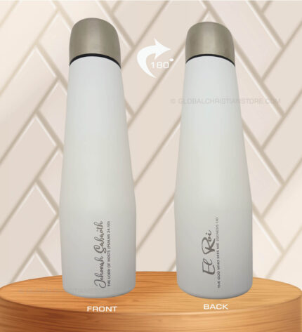 Jehovah Sabaath and El Roi Bible verse flask