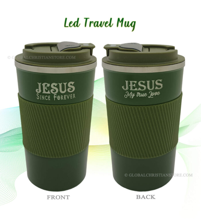 Jesus Since Forever and Jesus my true Love Bible verse LED travel Mug - Image 2