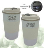 Jesus is Life and Believe Bible verse LED travel Mug - Image 2