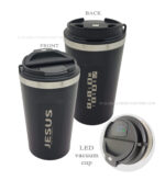 Jesus my Victory and Follow Jesus Bible verse LED travel Vacuum mug - Image 2
