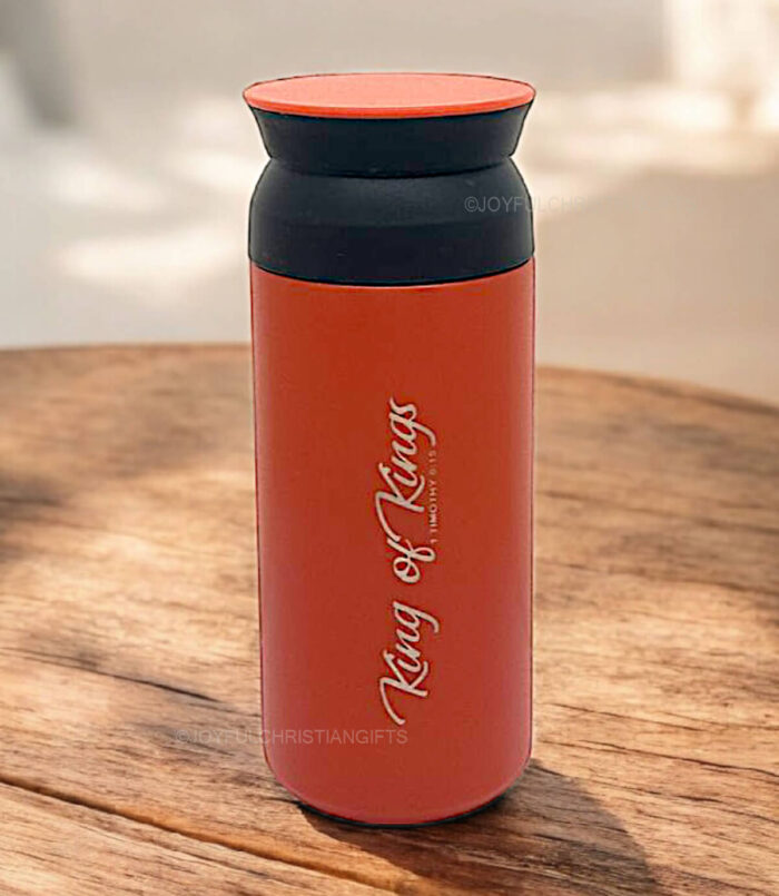 Jesus Cares and King of Kings 1 Timothy 350 ml Tumbler Flask with Bible verse - Image 2