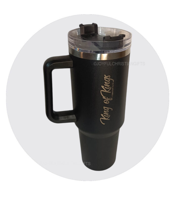 God of Peace will be with you and King of Kings Philipians 4 verse 9 Christian 1200 ml Car Travel Mug - Image 2