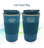 Let your Light Shine and Faith can move Mountains Christian Travel Mug with LED temperature display - Image 2