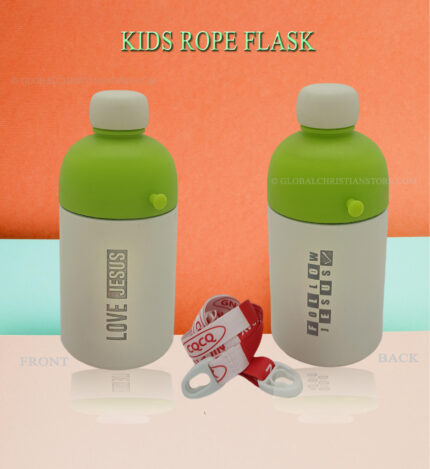 Love Jesus and Follow Jesus kids Rope flask with Bible verse