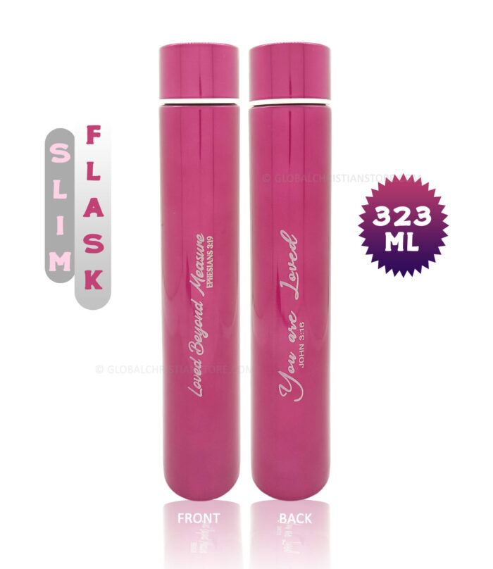 Loved beyond Measure and You are Loved Bible verse slim flask - Image 2
