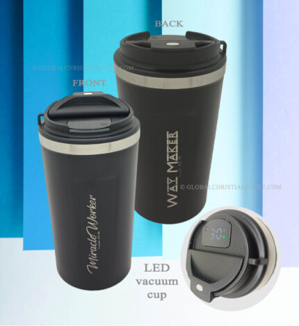 Miracle Worker and way Maker Bible verse LED travel Mug
