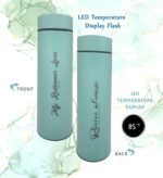 My Redeemer Lives Job 19 verse 25 and Rejoice Always Bible verse printed LED flask with temerature display
