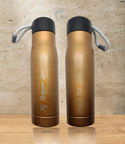 My Redeemer Lives and Praise the Lord Bible verse Rope flask