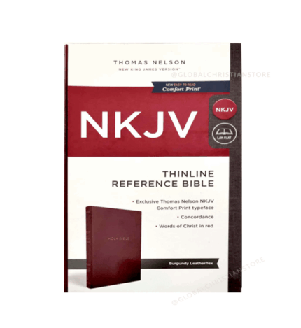 NKJV thinline reference Bible - Burgandy Leatherflex