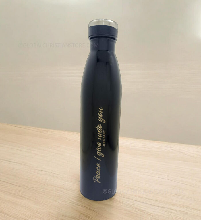 Peace I give unto you and I have plans to prosper You Fridge Bottle with Bible verse 1000ml Peace I give unto you and I have plans to prosper You Fridge Bottle with Bible verse 1000ml
