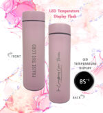 Praise the Lord and In Everything Give Thanks Christian LED Flask with temperature display