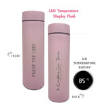 Praise the Lord and In Everything Give Thanks Christian LED Flask with temperature display - Image 2