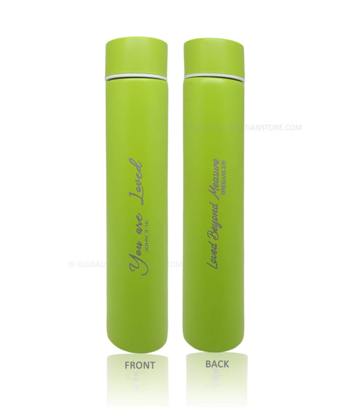 Slim Flask with Bible verse You are Loved John 3 16 and Loved beyond Measure - Image 2