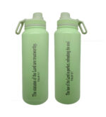 The Law of the Lord is perfect and statues of the Lord are trustworthy Psalm 19 verse 7 Christian 1 Liter Flask